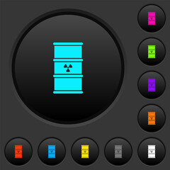 Wall Mural - Radioactive waste dark push buttons with color icons