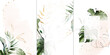 © lisima - Ready to use Card. Herbal Watercolor invitation design with leaves. tropical watercolor background.  botanic illustration. Template for wedding.   frame