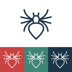 Sticker - Linear vector icon with spider