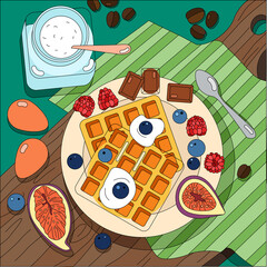 Wall Mural - Plate With Sweets And Fruits