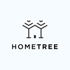 Wall Mural - abstract house logo. tree icon