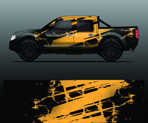 truck and vehicle Graphic vector. Racing background for vinyl wrap and decal