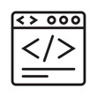 Website development coding / HTML coding line art vector icon