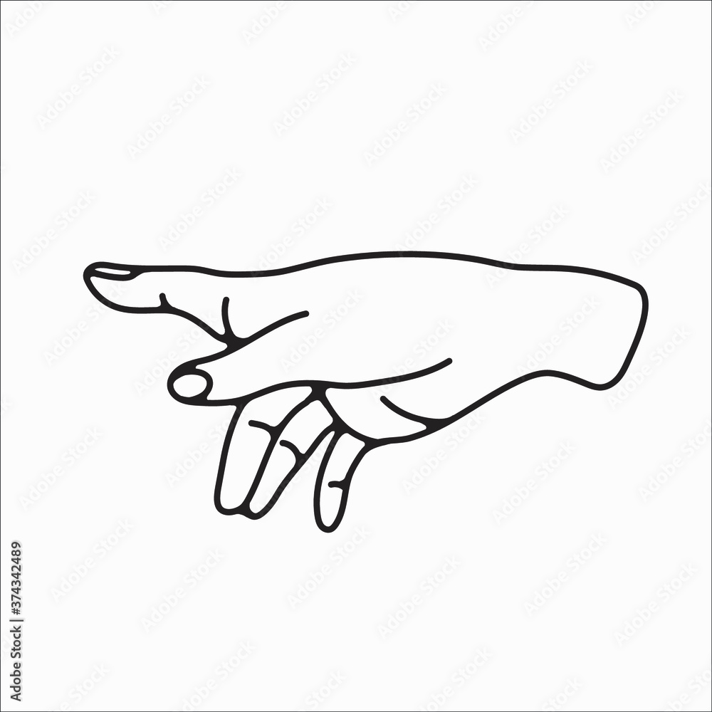 hand drawn hand icons in simple minimalistic line art style. logo ...
