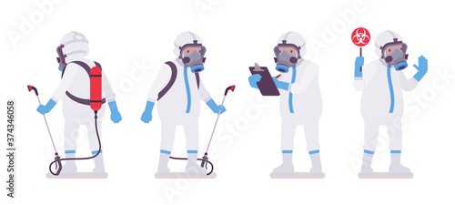 Man Wearing Disposable Coverall With Sprayer Backpack Radiation Sign Worker In A White Personal Protective Hooded Apparel With Respirator Mask Suit Level C Vector Flat Style Cartoon Illustration Stock Vector Adobe Man Wearing Disposable Coverall With Sprayer Backpack Radiation Sign Worker In A White Personal Protective Hooded Apparel With Respirator Mask Suit Level C Vector Flat Style Cartoon Illustration Stock Vector Adobe