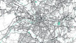 Detailed vector map of Manchester, UK
