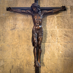 Crucifix with Jesus Christ, Christian symbol of resurrection and salvation