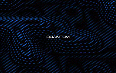 Wall Mural - particle wave background. abstract dynamic mesh. big data technology. vector grid illustration.