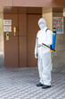 © Pornsak - Male medical staff wearing PPE suits to protect against COVID-19 using nebulizers. And use chemicals disinfectant Public space.