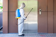 © Pornsak - Male medical staff wearing PPE suits to protect against COVID-19 using nebulizers. And use chemicals disinfectant People transport elevator.
