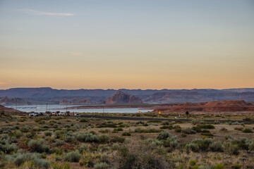 Canvas Print - Scenic road leading along Lake Powell