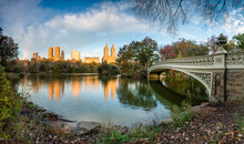 Bow Bridge At The Lake In Central Park, New York City, USA