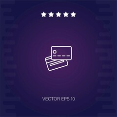 two credit cards vector icon modern illustration