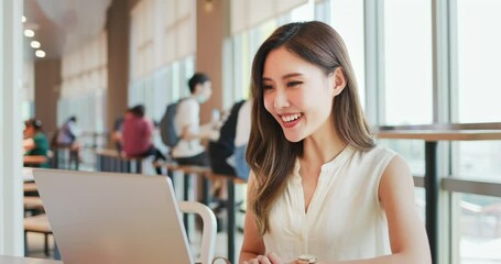 Poster - woman has video chat