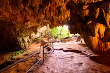 Entrance Of Thamluang Cave In Thamluang Khunnam Nangnon National Park