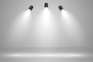 Wall Mural - realistic studio lights empty background design