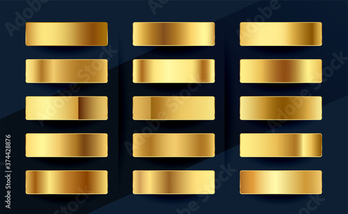 Fotomural premium royal golden gradients swatches palette set design
