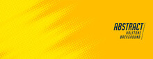 Abstract Yellow Halftone Wide Elegant Banner Design
