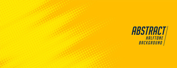 abstract yellow halftone wide elegant banner design