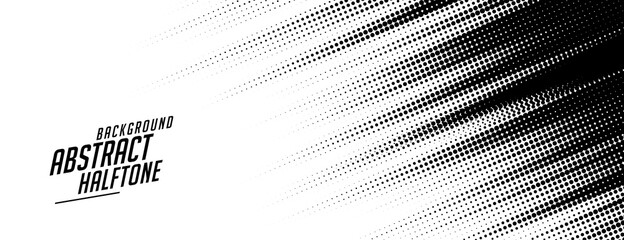 abstract speed lines style halftone banner design