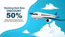 Airplane Discount Banner Vector AD223