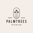 palm tree hipster vintage logo vector icon illustration