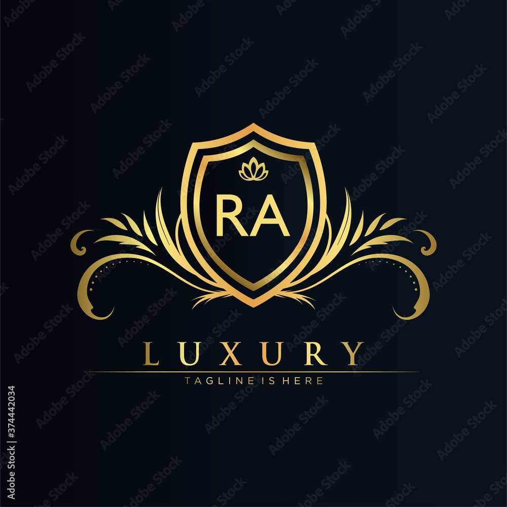 RA Letter Initial with Royal Template.elegant with crown logo vector ...