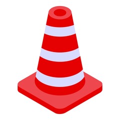 Poster - Road cone icon. Isometric of road cone vector icon for web design isolated on white background