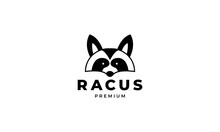 Cute Raccoon Head Mascot Logo Vector Icon Illustration
