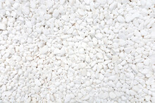 White Pebble Background Texture. Such A Stone Is Used In Landscape Design.