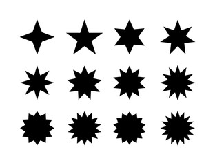 Wall Mural - star burst sticker set of icons. vector isolated elements. starburst retro sale badge. star blank la