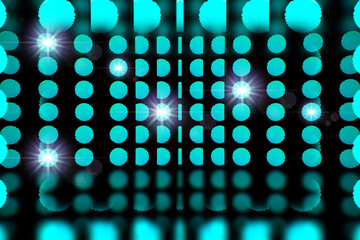 Wall Mural - Background of empty scene with neon lights. Abstract sparkling background. Illuminated stage on the stadium. Laser futuristic shapes on a dark background. 3D illustration.