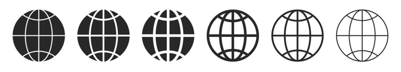 Poster - Globe flat icons. Vector symbol of Earth. Planet icon