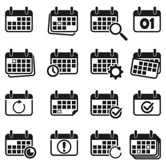 Wall Mural - calendar vector icons. set of calendar symbols