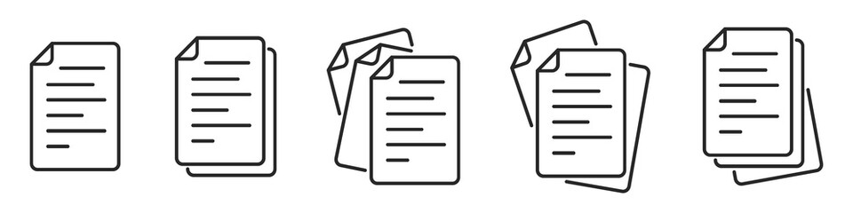Wall Mural - paper documents icons. linear file icons.