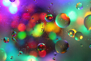 Wall Mural - Colourful Bubbles and Lights Background Texture