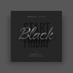 Wall Mural - Black friday sale for social media. Screen backdrop for instagram stories and post, mobile app, banners, cards. Stories template.