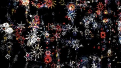 Wall Mural - festive christmas stars. various star shapes scattered to make a cheerful background.
