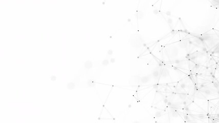 Abstract line network structure. 3D digital data technology concept. Seamless Loop 4K with copy space white Background
