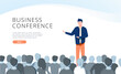 Speaker at Business Conference concept illustration, perfect for web design, banner, mobile app, landing page