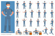 © yindee - Set of Surgeon man character vector design. Presentation in various action with emotions, running, standing and walking.
