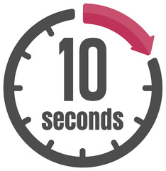 Canvas Print - Clock , timer (time passage) icon / 10 seconds.