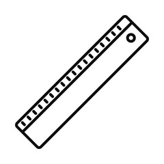 Sticker - school ruler icon, line style