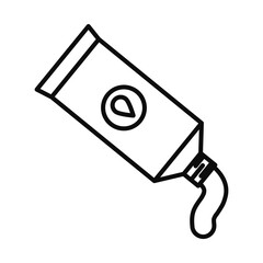 Sticker - paint tube icon, line style