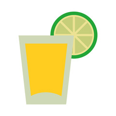 Sticker - lemonade glass icon, flat style