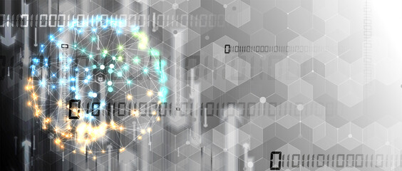 Technology data background, idea of global business solution
