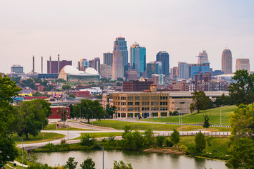 kansas,missouri,usa.  09-15-17, beautiful kansas city skyline at sunset.