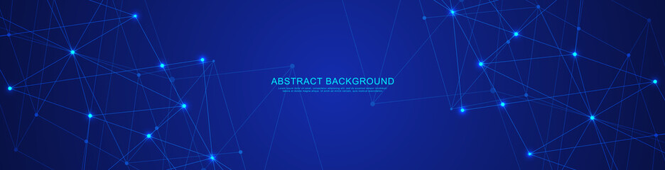 website header or banner design with abstract geometric background and connecting dots and lines. gl