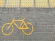 © Santassita - figure diagram of a Bicycle on asphalt. city lane for cyclists and skaters