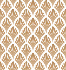 Art deco, great gatsby vector pattern with golden fans. Classic, retro, vintage illustration. Seamless pattern.	
